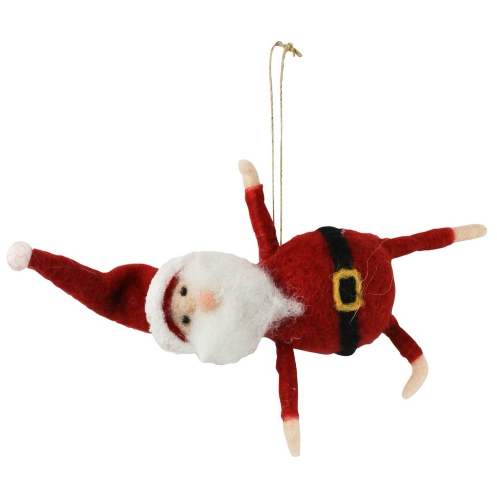 Half Moon Pose Yoga Santa Ornament